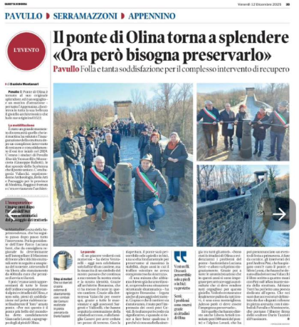 Inaugurazione del Ponte di Olina per il completamento dei lavori 