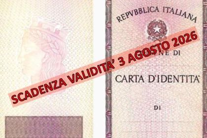 Cessazione validità Carta d’Identità cartacea al 3 Agosto 2026.