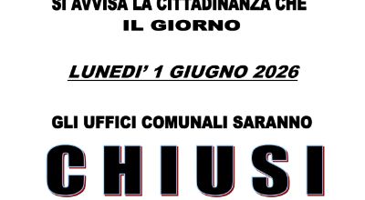 AVVISO CHIUSURA UFFICI COMUNALI IL 1 GIUGNO  2026.doc