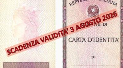 SCADENZA VALIDITA' CARTA D'IDENTITA' CARTACEA SCADENZA VALIDITA' CARTA D'IDENTITA' CARTACEA